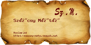 Szécsy Máté névjegykártya