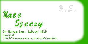 mate szecsy business card