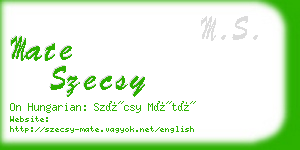 mate szecsy business card